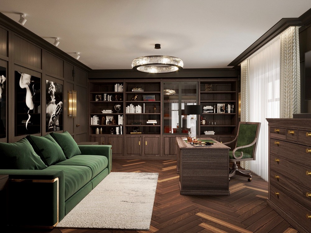 Home Office Decor Inspirations with Decorative Brass Hardware 11