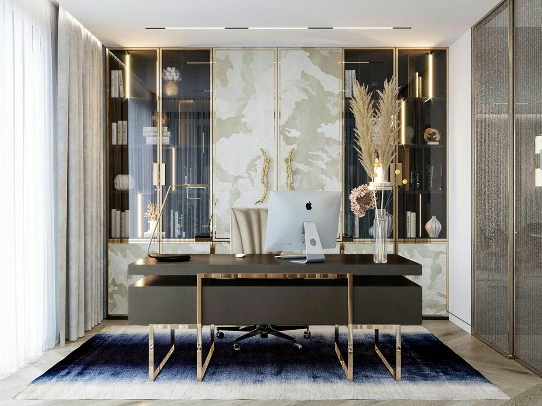 Modern Office Designs You'll Love Home Office Decor Inspirations with Decorative Brass Hardware 13