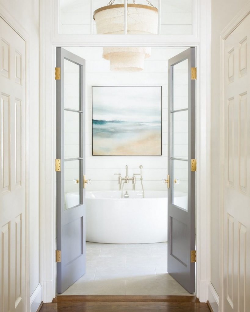How to Make an Entrance: Bathroom Ideas with Imposing Door Hardware