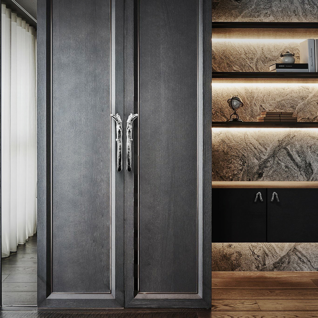 Twig Door Pull Embark on a winter journey with our door hardware and engage with our Atlas furniture handles, transposing to your furniture designs like sideboards, cupboards, and cabinets, a noble and rich scheme.