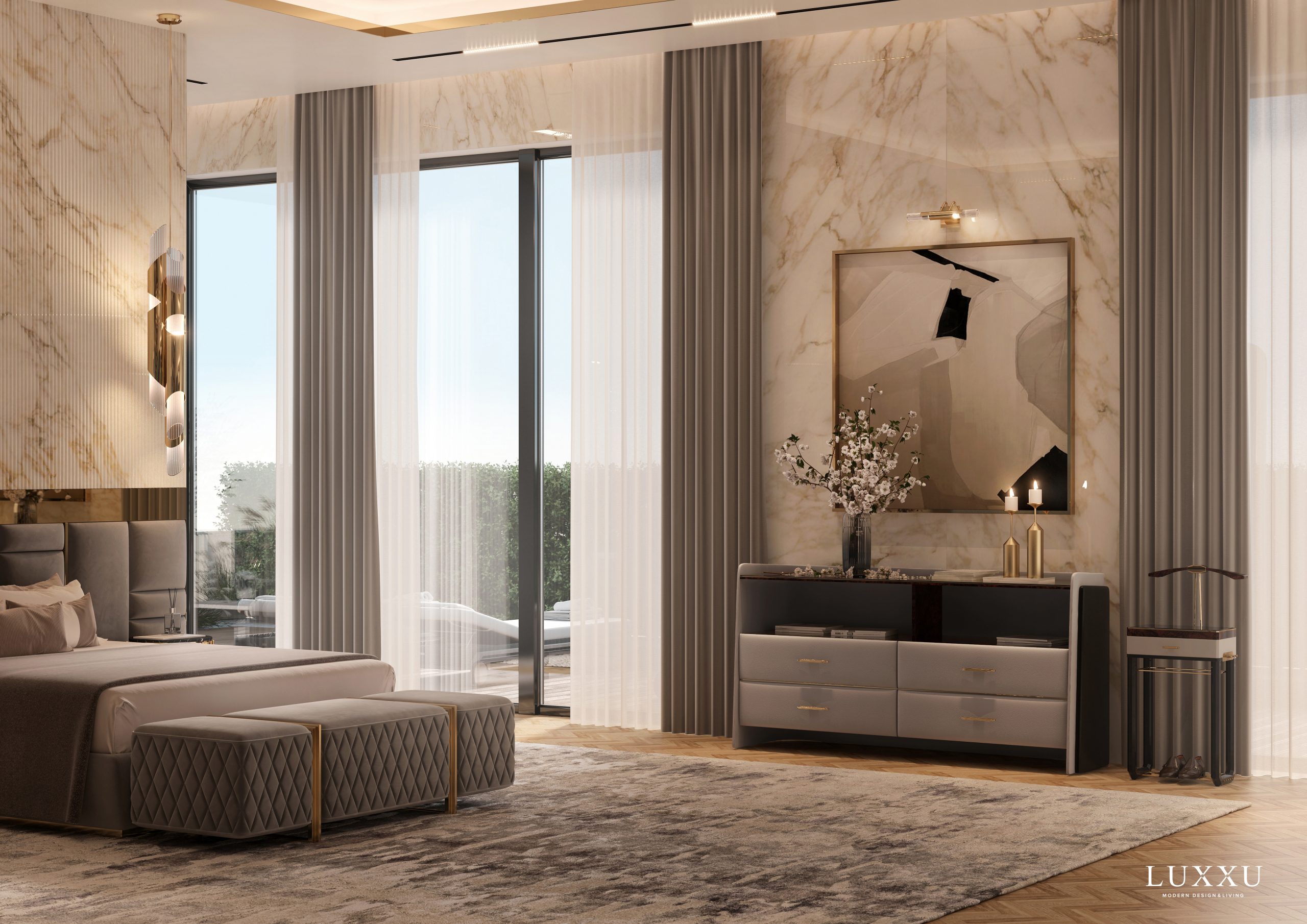 Classical bedroom with stunning essentials pieces by Luxxu
