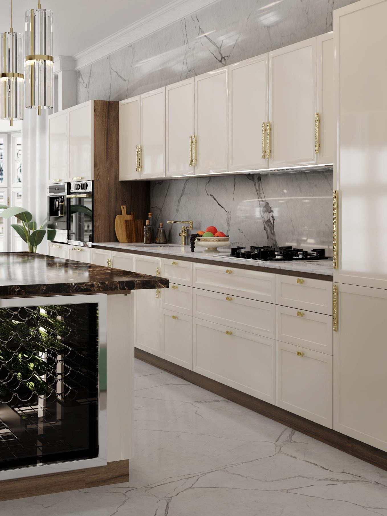 Stunning white cabinetry geaturing the textured Baruka handles, by PullCast