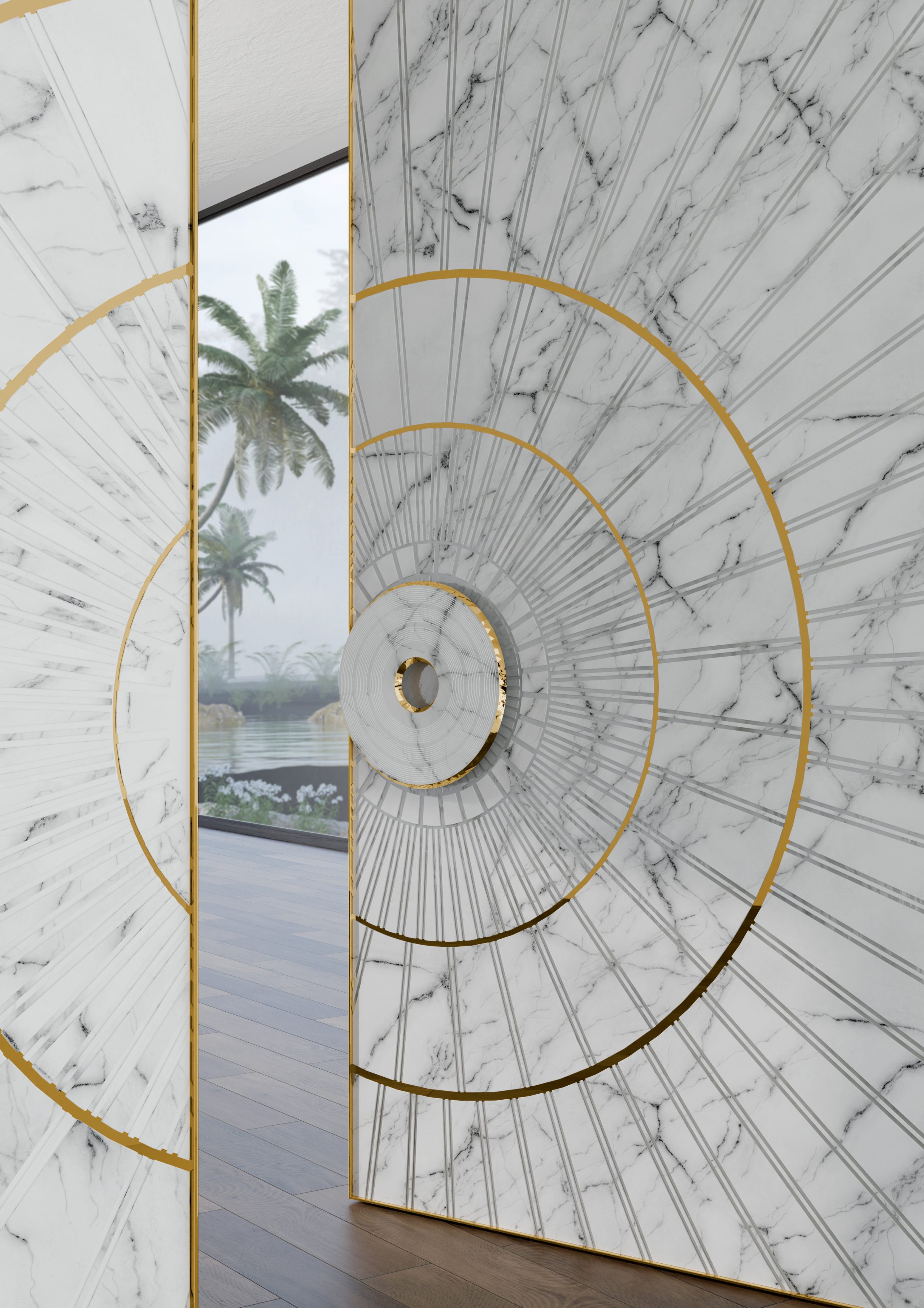 Marble Door Pulls with a Mid-Century Modern Twist!
